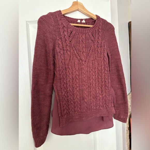 Anthropologie Moth Burgundy Cable Knit Twofer
Sweater - XS - Picture 2 of 6